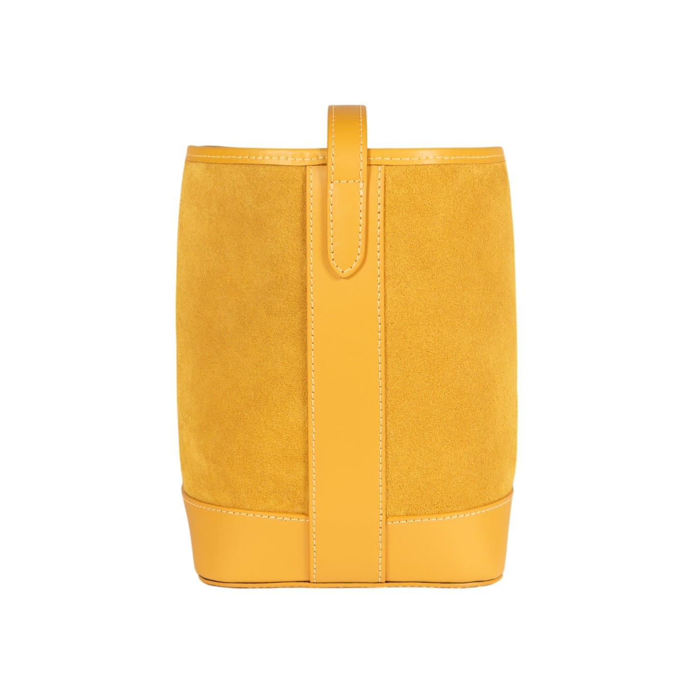 RB1031AR | Borsa Donna a Secchiello BRENDA in Vera Pelle Made in Italy. Accessori in metallo Oro Lucido - Colore Senape - Dimensioni: cm 25 x 23,5 x 17-3